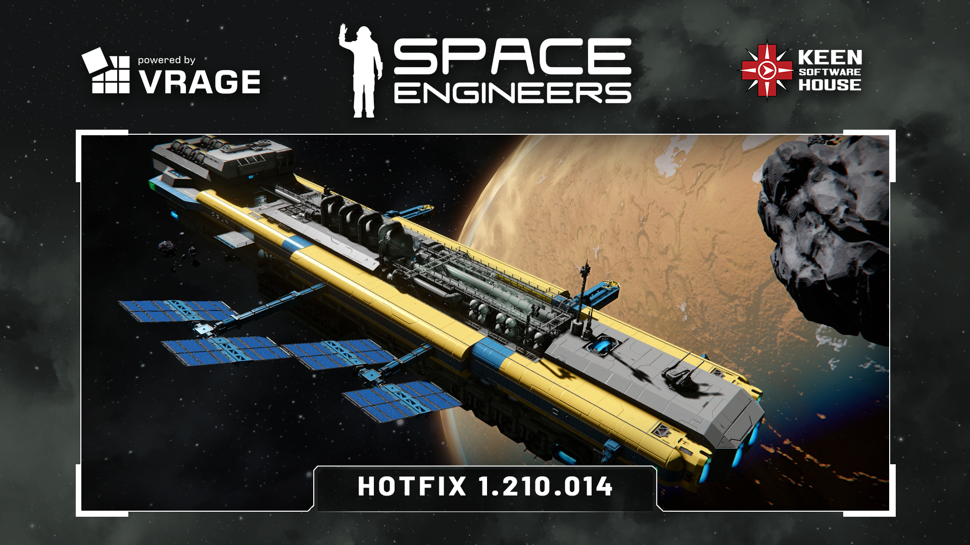 Official Keen Software House image accompanying Space Engineers: Hotfix 1.210.014
