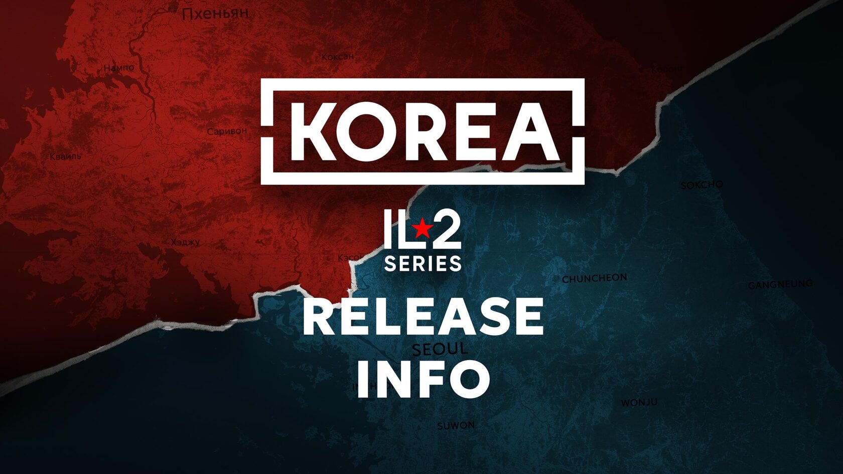 Official Korea. IL-2 Series release artwork showing the Korean Peninsula map.